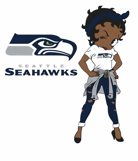 Seahawks Betty melanin girl sports heat transfers