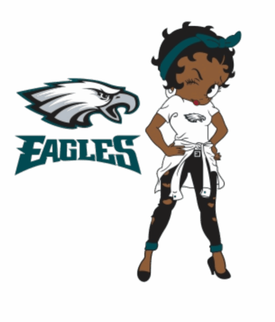 Eagles Betty melanin girl sports heat transfers