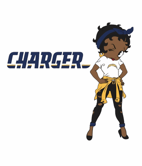 Charger Betty melanin girl sports heat transfers