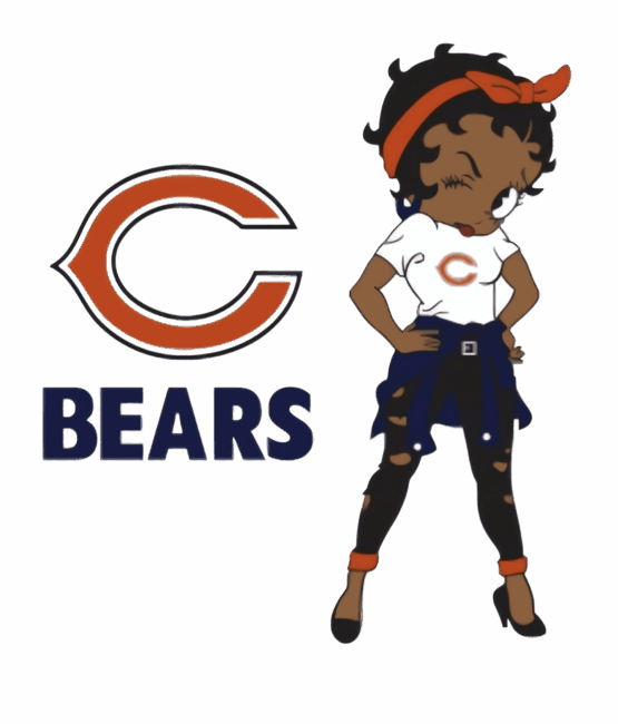 Bears Betty melanin girl sports heat transfers