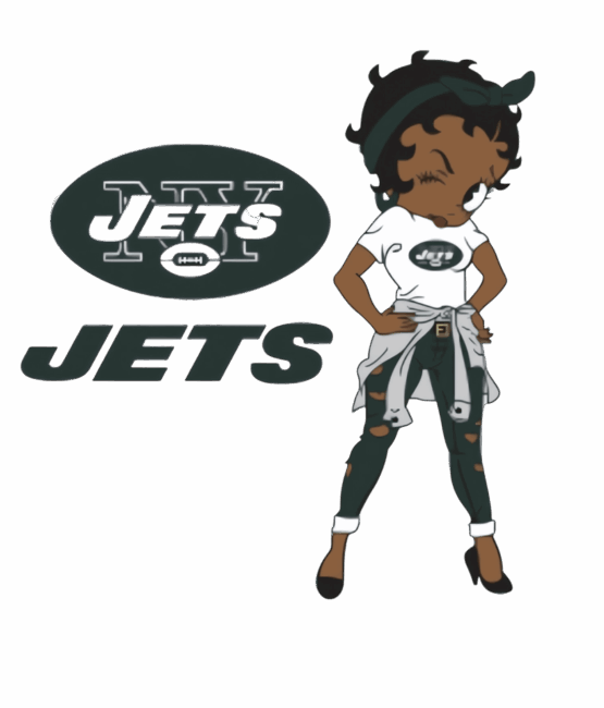 Jets Betty melanin girl sports heat transfers