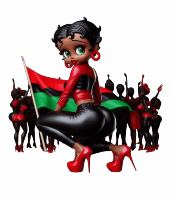 Betty fashion flag melanin iron on heat transfers