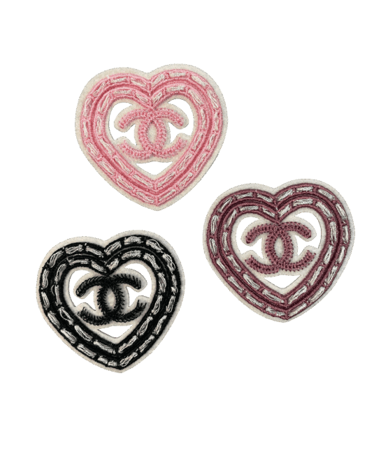 C heart iron on patch