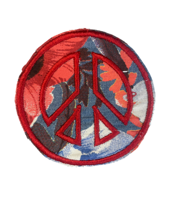 Denim peace pattern iron on embroidery patches