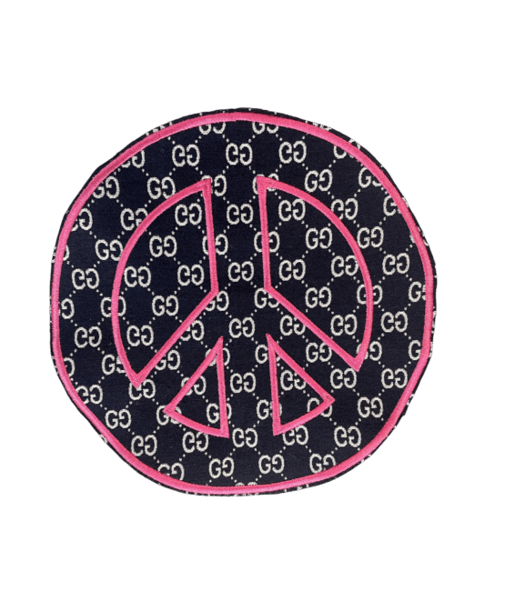 Blue GG peace pattern iron on embroidery patches