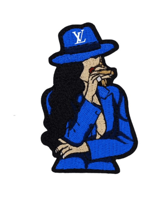 L lady smoking iron on