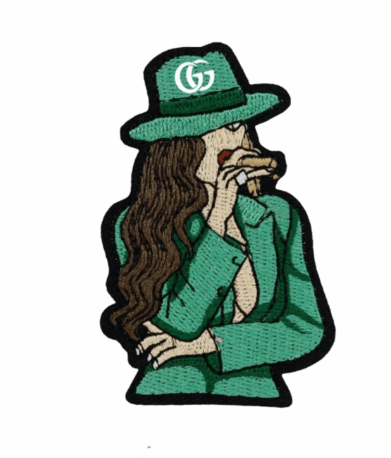 G lady smoking iron on