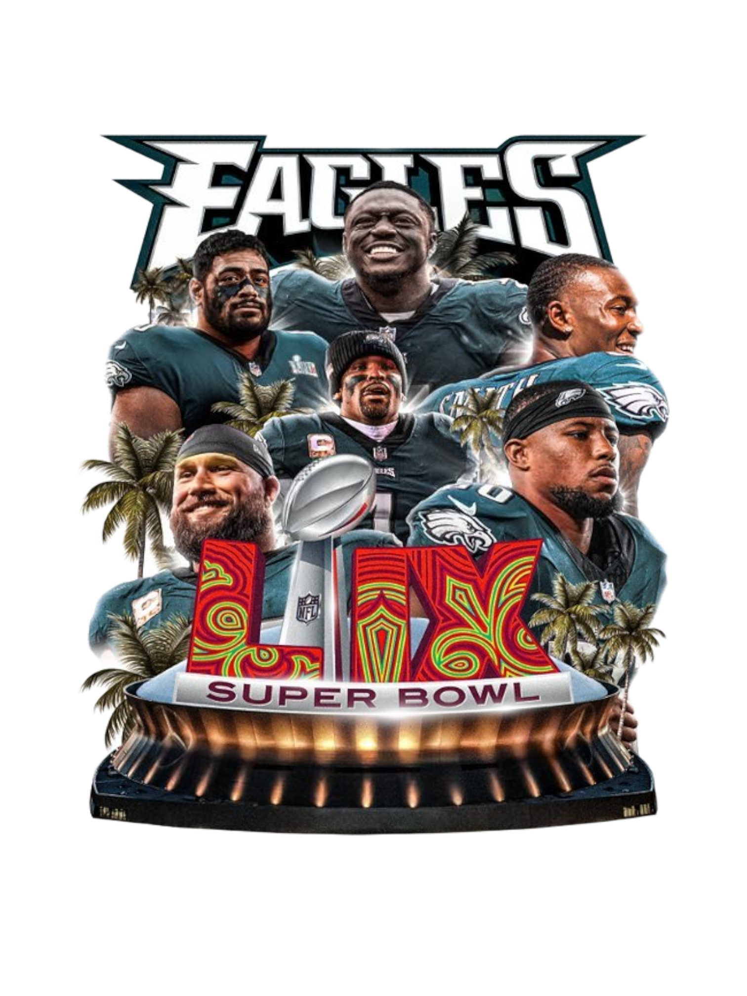 Eagles sports heat transfers