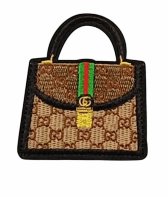 Brown bag iron on embroidery patches