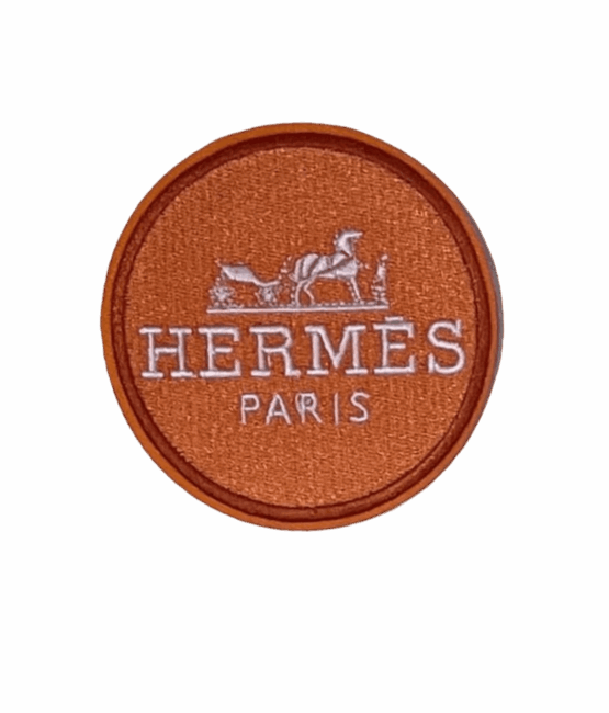 H Round iron on embroidery patches