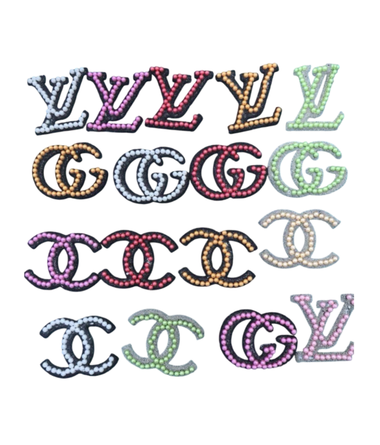 Pearl iron on rhinestone patches