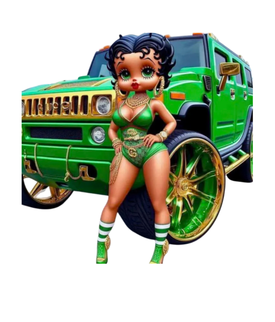 Betty fashion rider melanin iron on heat transfers