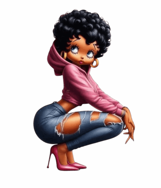 Betty fashion melanin iron on heat transfers