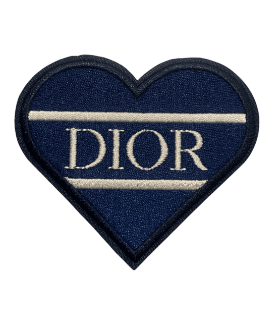 DR heart Round iron on embroidery patches