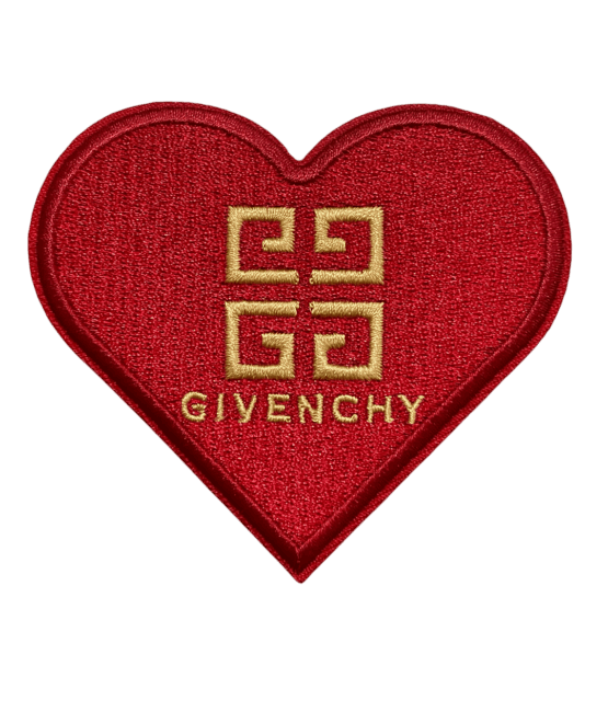 G heart Round iron on embroidery patches
