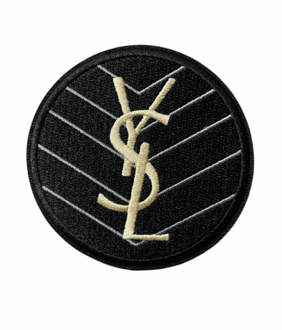 Y Round iron on embroidery patches