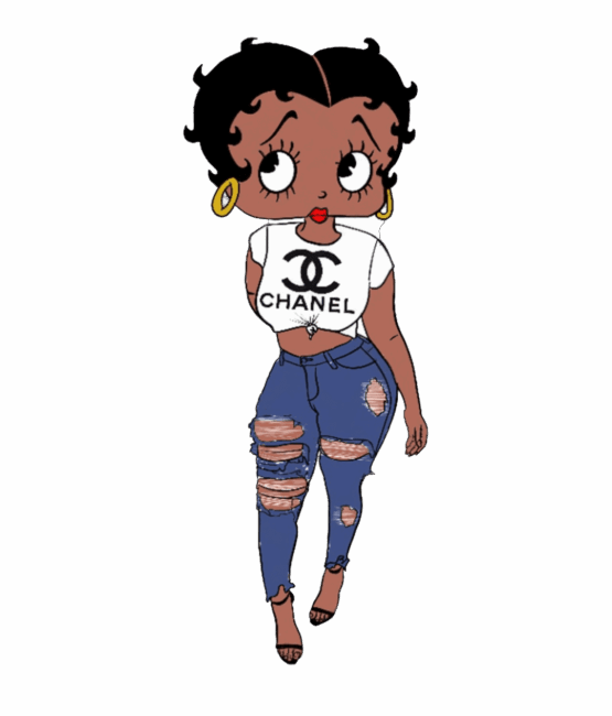 Betty C melanin girl iron heat transfers