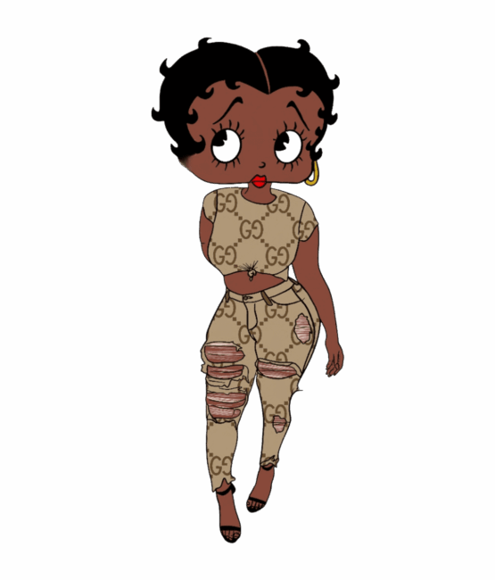 G betty melanin girl iron heat transfers