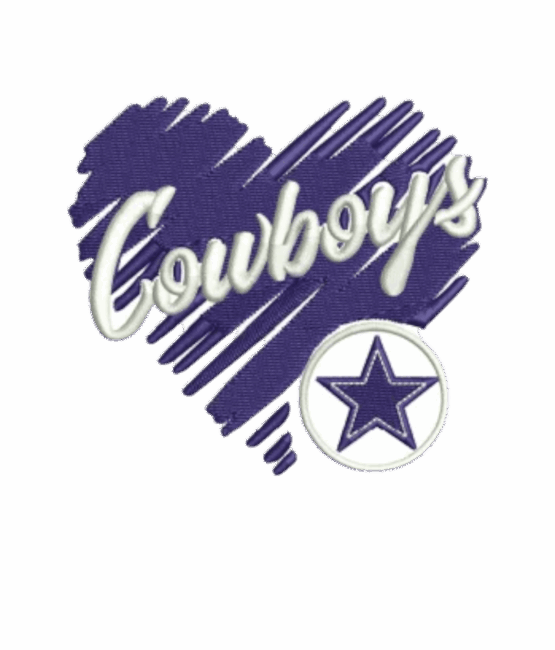 Cowboys heart embroidery patches 