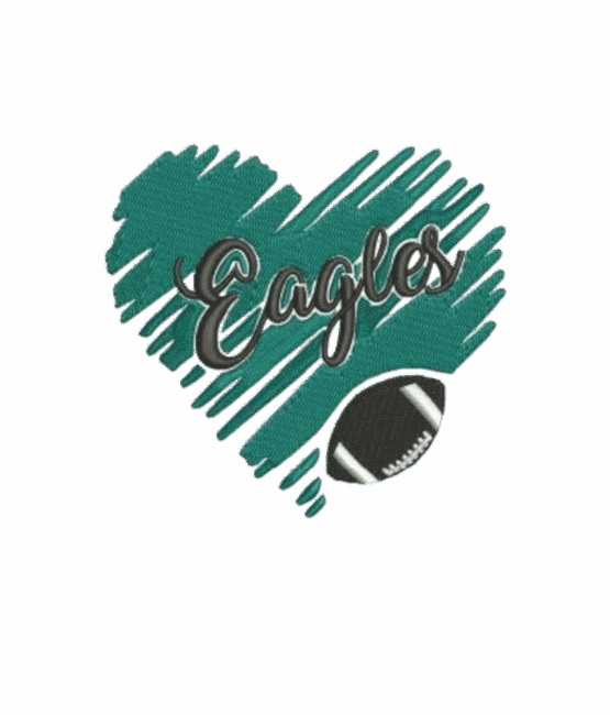 eagles heart embroidery patches