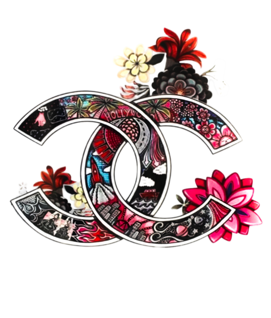 CC flower iron on heat transfers