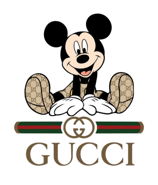 Gucci Mickey sitting iron on heat transfers