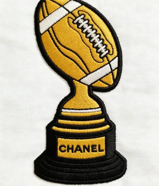 Football trophy iron on patch