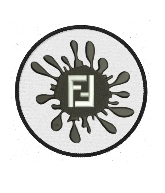 F splatter iron on embroidery patches