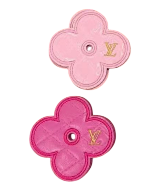 L Glossy leatherette iron on patches