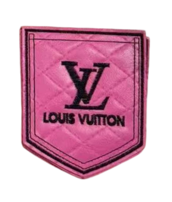 L Glossy leatherette iron on patches