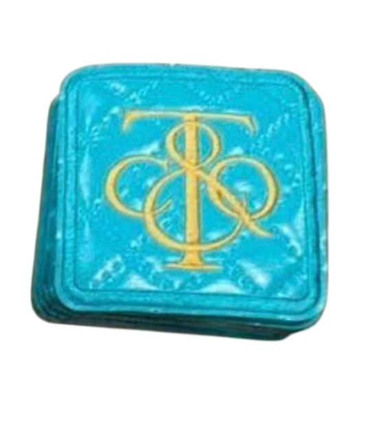 T square Glossy leatherette iron on patches