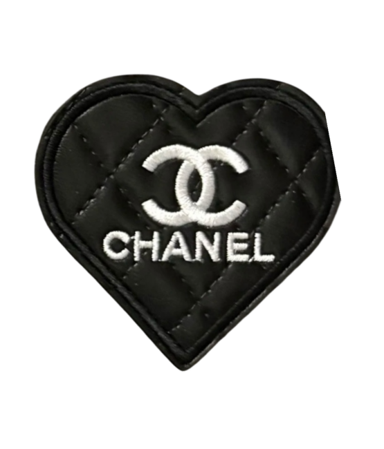 C heart Glossy leatherette iron on patches