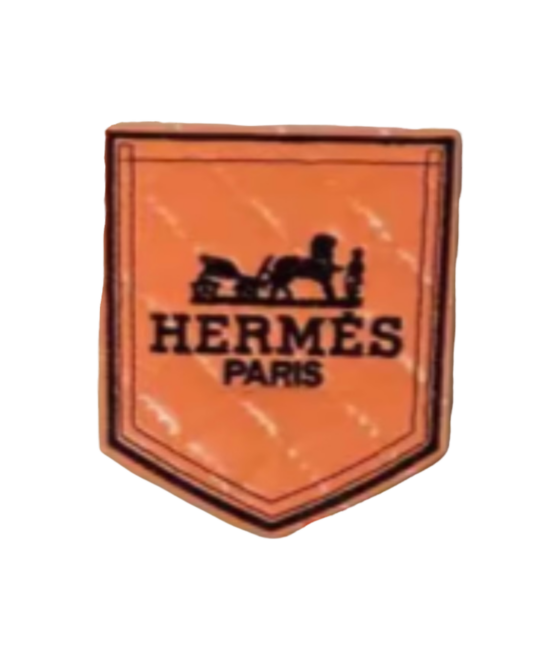 H pocket Glossy leatherette iron on patches