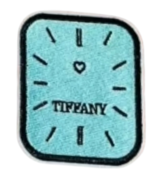 Tiff clock iron on patches