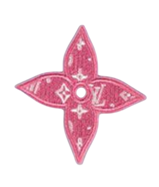 Pink flower iron on patch