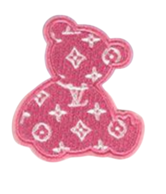 Pink Bear iron on patch