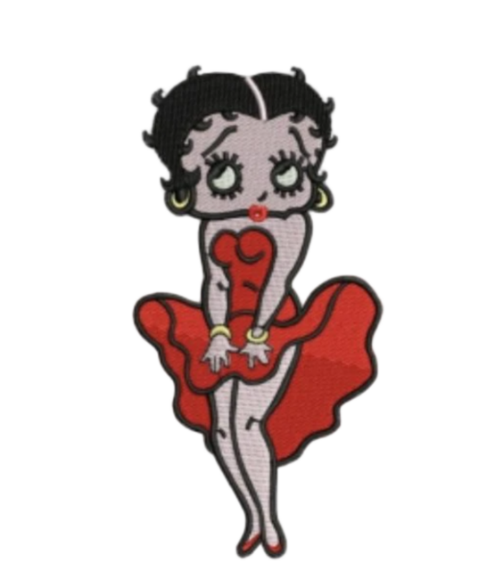 Betty hoop red dress embroidery patch