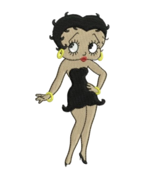 Betty hoop black dress embroidery patch