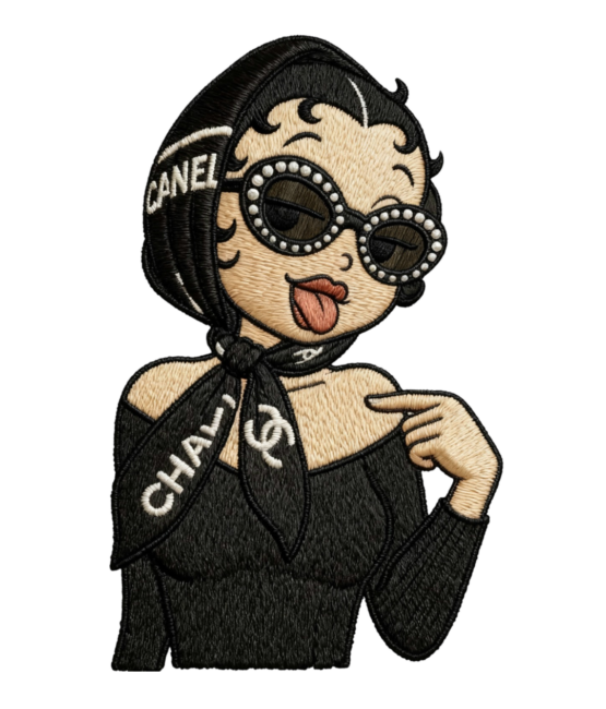 Fashion betty scarf iron on patches