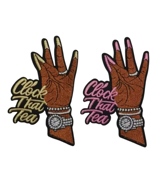 Clock that tea melanin iron on patches