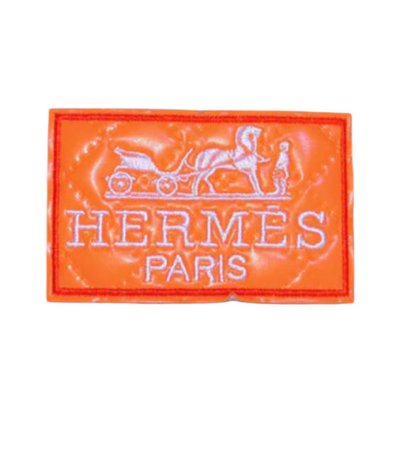 H Glossy leatherette iron on patches