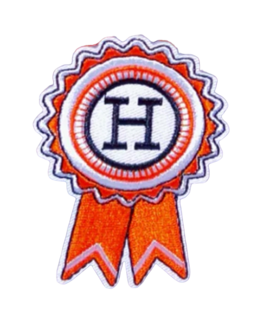 H badge iron on patches