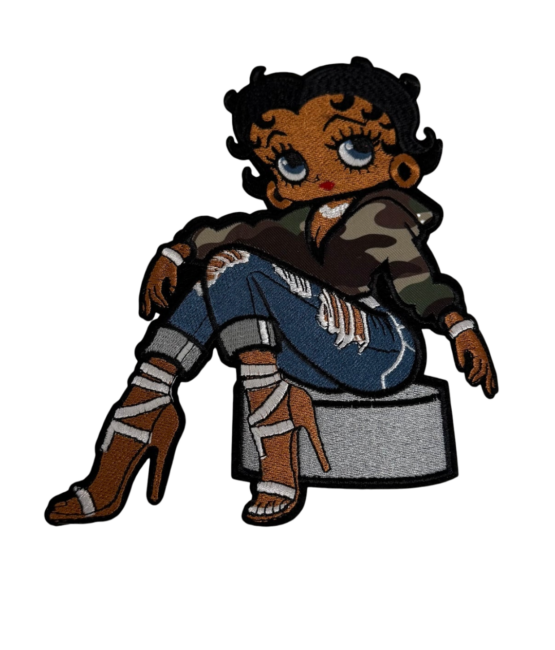 Camo betty boop patches