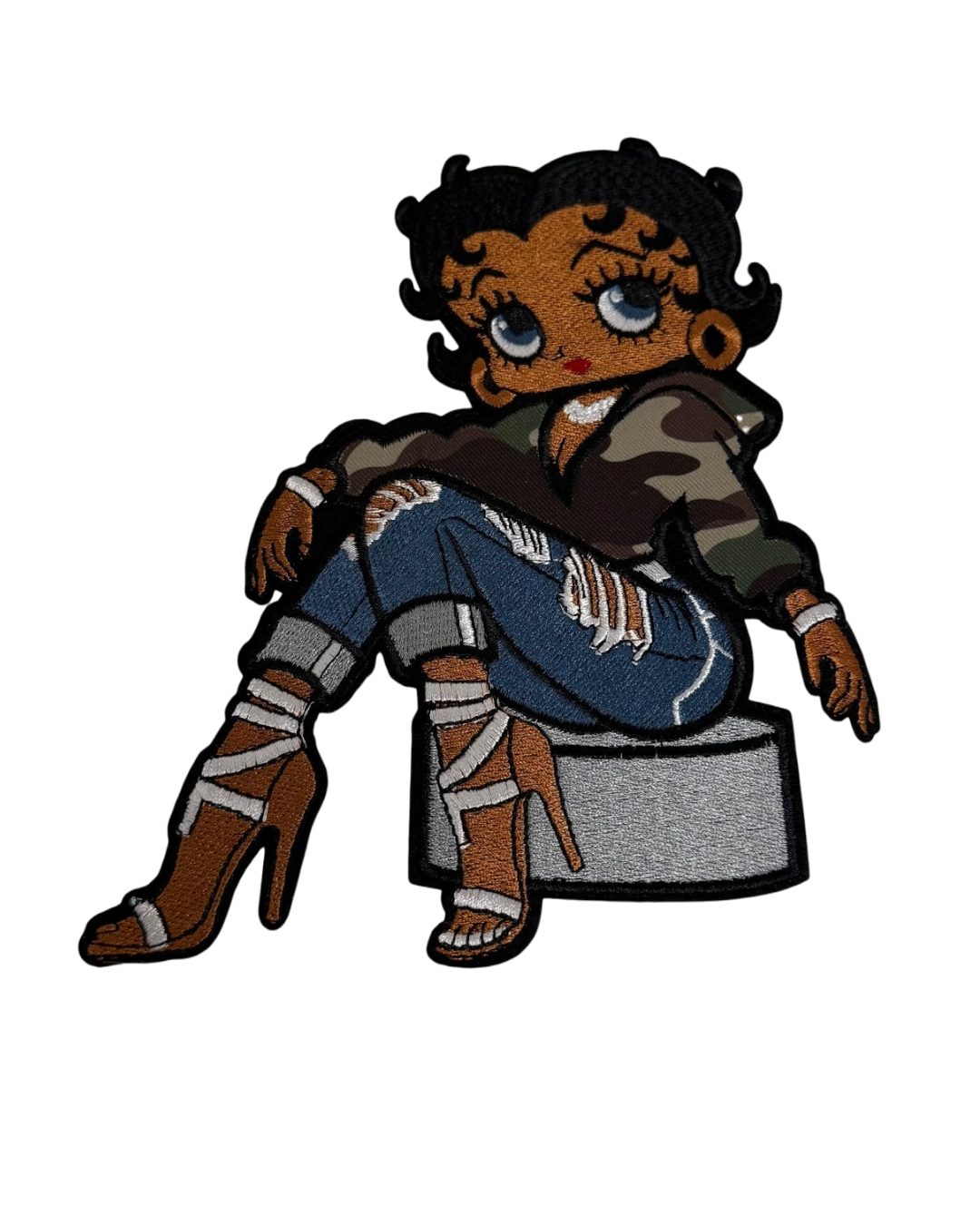 Camo betty boop patches