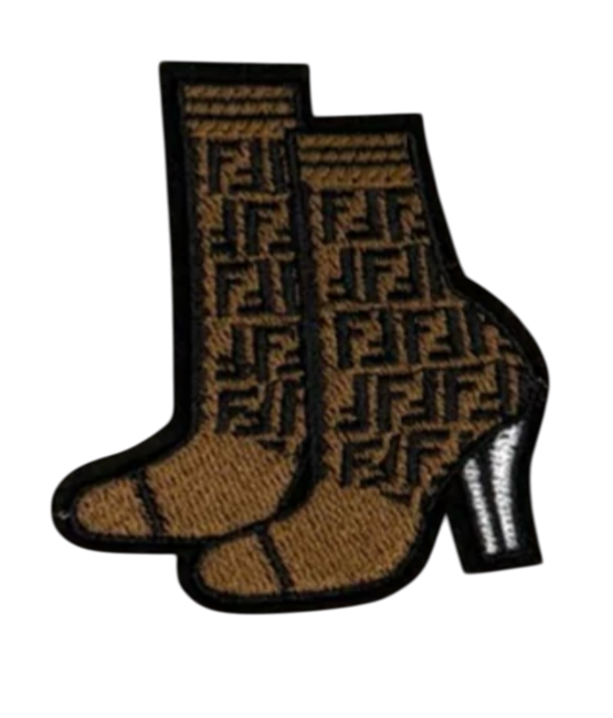 F boots letter iron on patches