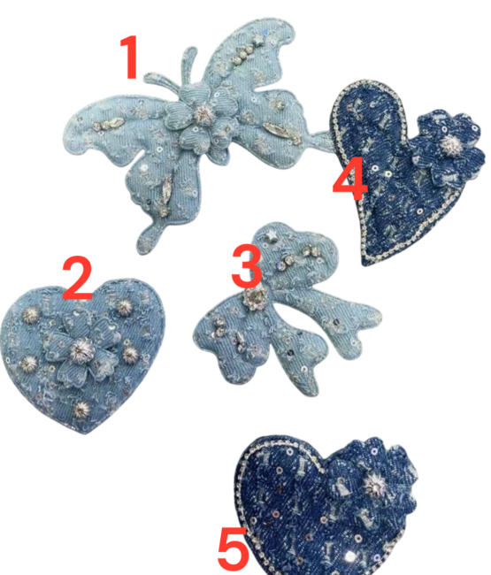 Denim sew on patches for t-shirt sweater jackets