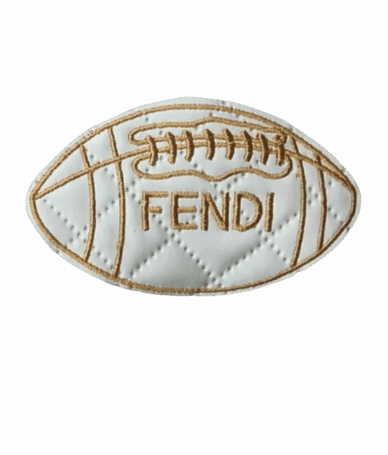 F Ball leatherette iron on patches