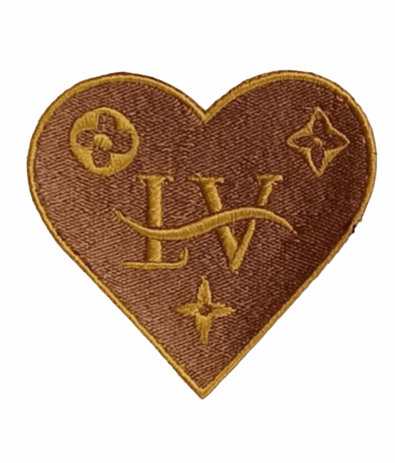 L heart iron on patches