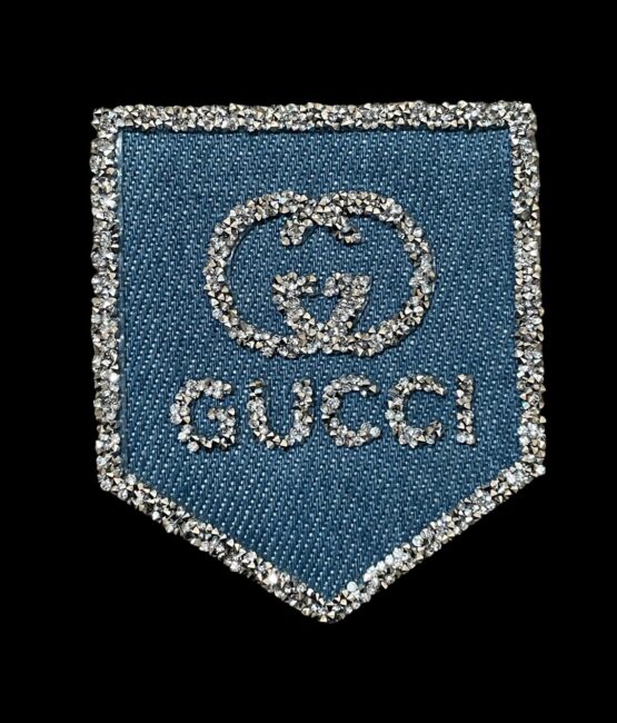 Denim G rhinestones patches