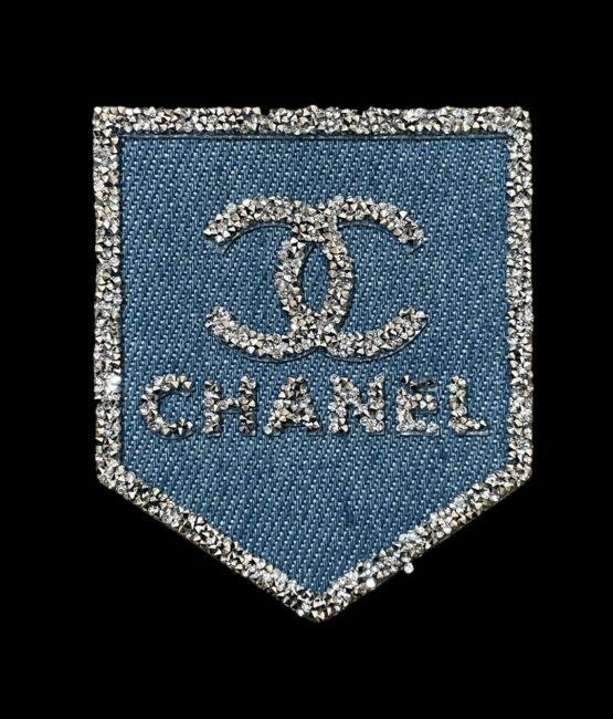 Denim C rhinestones patches
